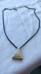 Black Chained Gold Triangle Necklace