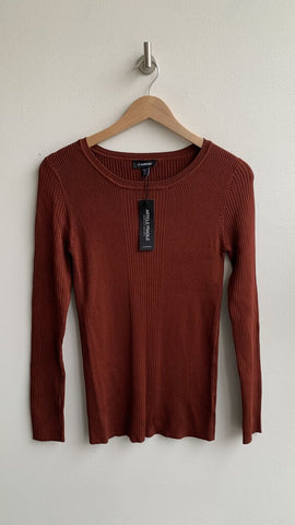 Le Chateau Rusty Red Ribbed Long Sleeve Top NWT - Size Medium
