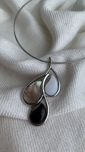 Lia Sophia Silver Three Teardrop Stone Necklace