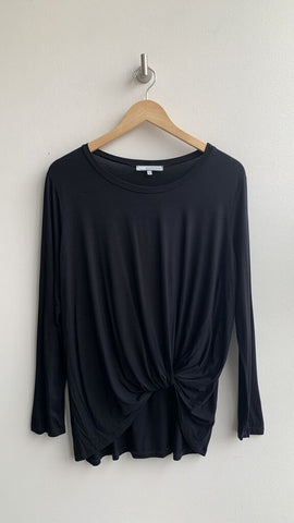 Emma's Closet Black Longsleeve Front Knot Top - Size Small