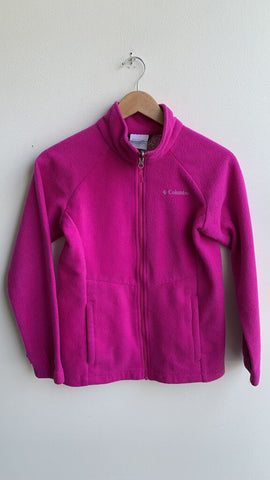 Columbia Magenta Fleece Zip Front Jacket - Size Large