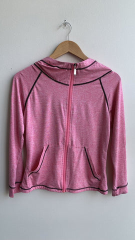 July's Song Heathered Pink Zip Front Hooded Athletic Jacket - Size Small