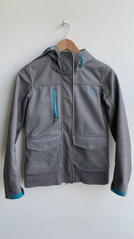 Firefly Grey with Teal Heathered Longsleeve Lightweight Winter Jacket - Size Small