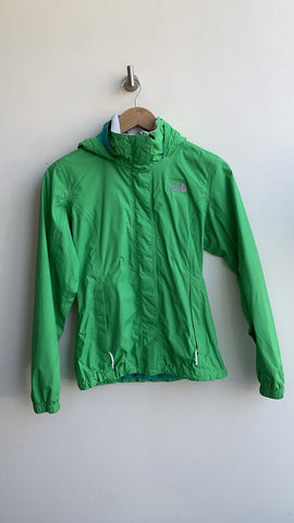 The North Face Bright Kelly Green Hooded Zip Pocket Windbreaker Jacket - Size X-Small