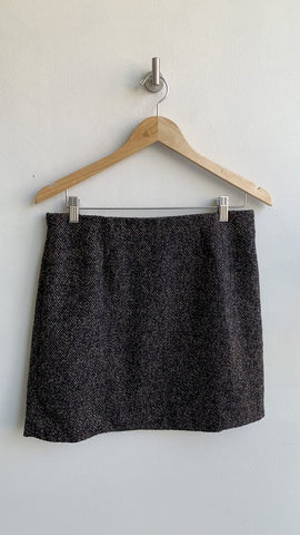 H&M Brown Tweed Look Mini Skirt - Size Medium