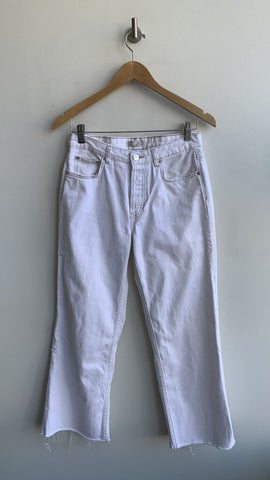 Zara Trf Collection White Wide Leg High Rise Jean - Size 6